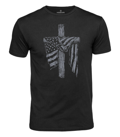 Patriotic Faith Cross Cotton T-Shirt