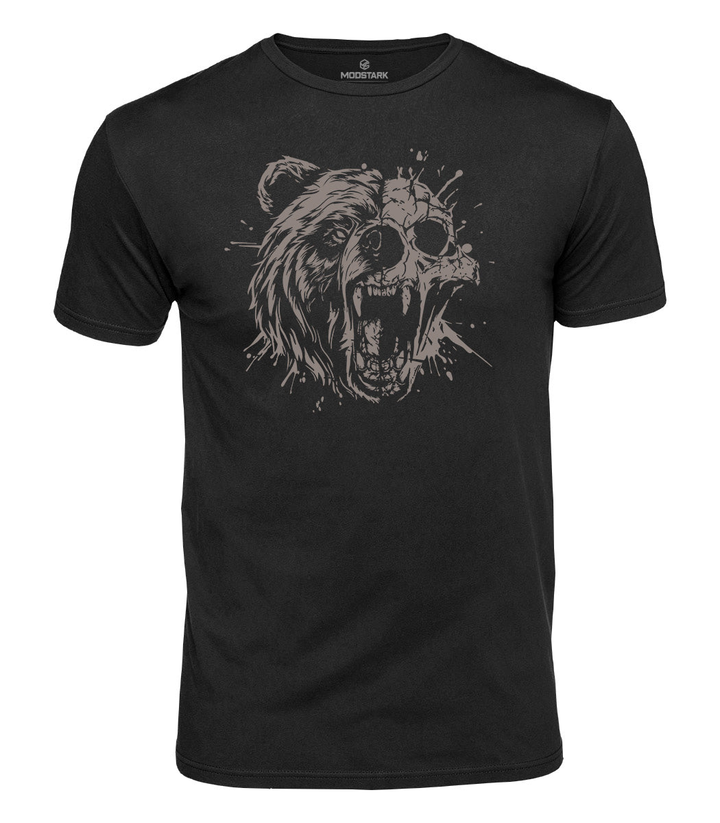 Roaring Bear Skull Cotton T-Shirt