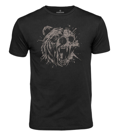 Roaring Bear Skull Cotton T-Shirt