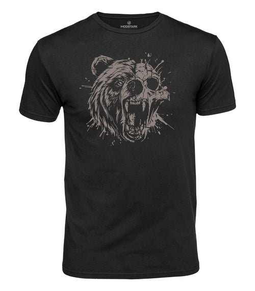 Roaring Bear Skull Cotton T-Shirt