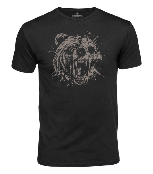 Roaring Bear Skull Cotton T-Shirt