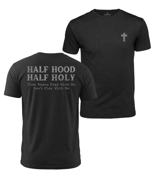 Half Hood Half Holy Cotton T-Shirt
