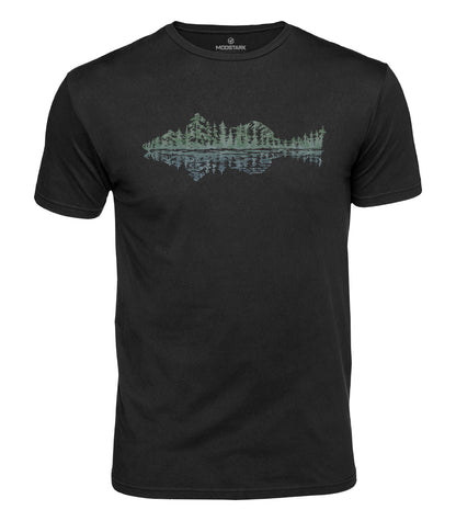 Forest Fish Silhouette Cotton T-Shirt
