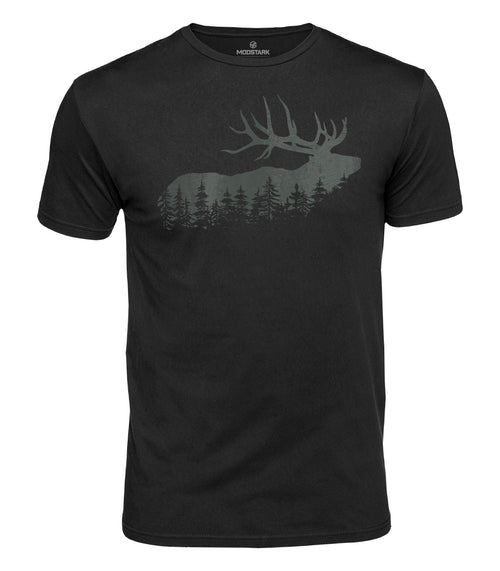 Pine Forest Elk Cotton T-Shirt