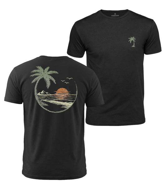 Palm Tree Sunset Cotton T-Shirt