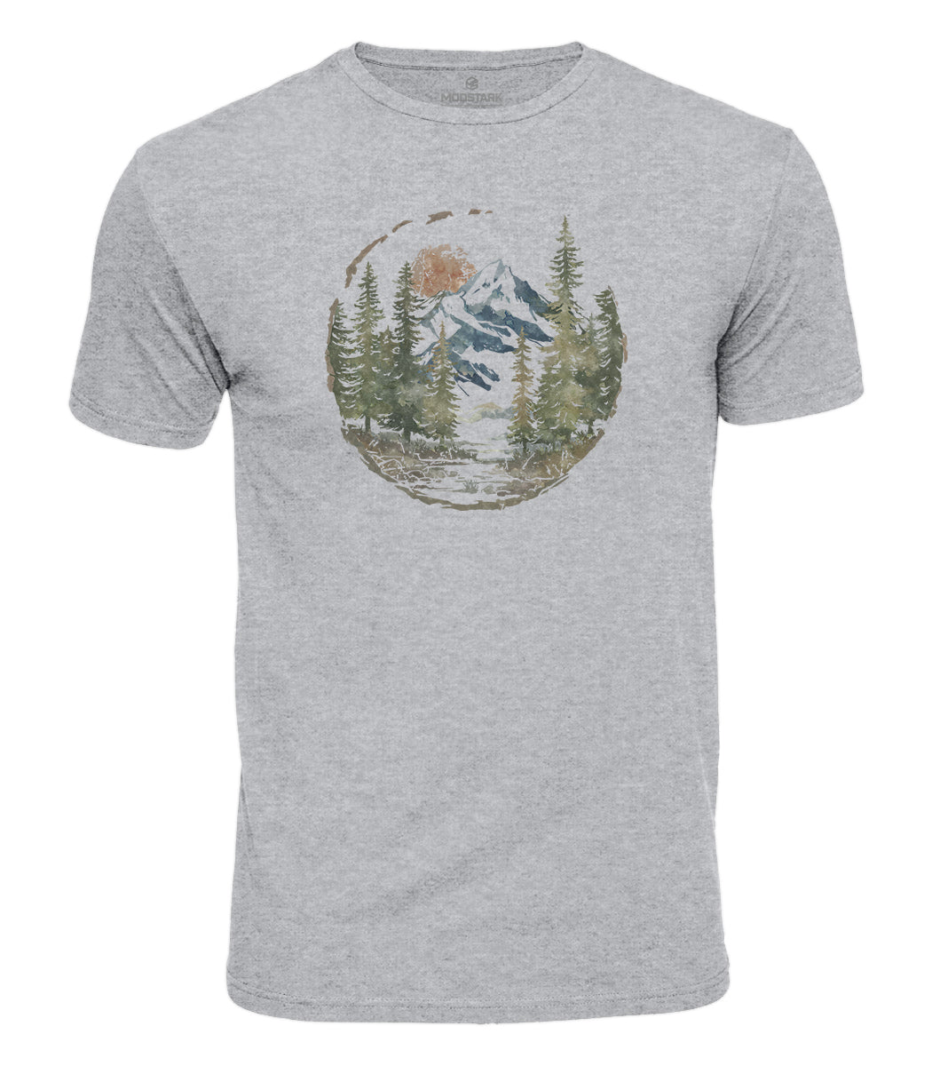 Mountain Forest Landscape Cotton T-Shirt