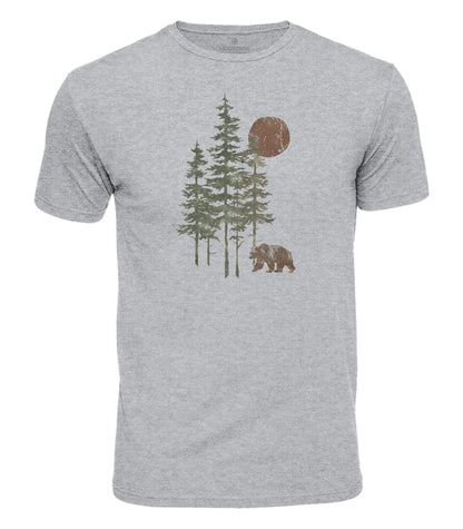 Sunset Bear Forest Cotton T-Shirt