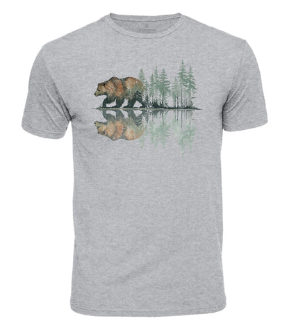 Bear Forest Reflection Cotton T-Shirt