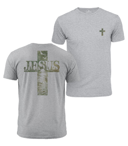 Jesus Lake Cross Cotton T-Shirt