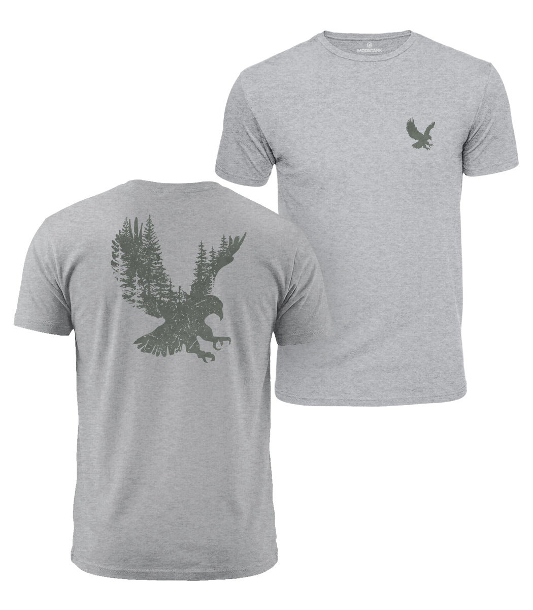 Forest Eagle Silhouette Cotton T-Shirt