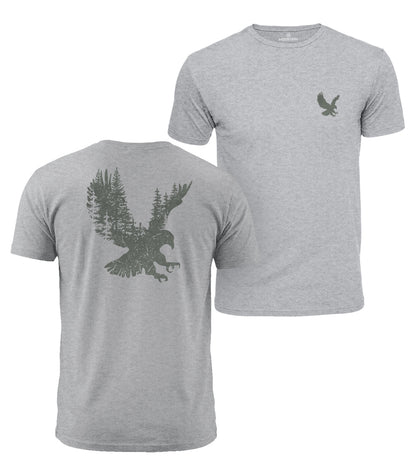 Forest Eagle Silhouette Cotton T-Shirt