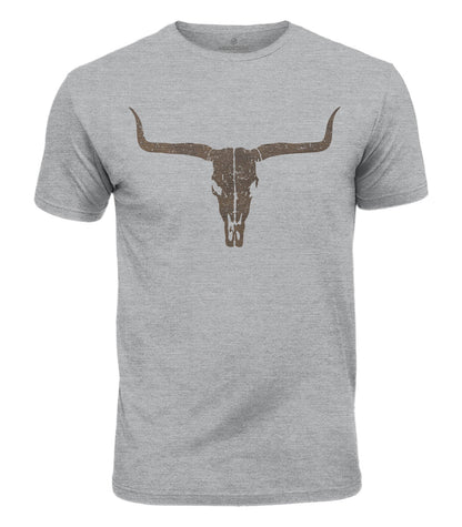 Western Longhorn Skull Cotton T-Shirt