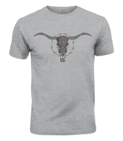 Outlaw Bull Skull Cotton T-Shirt