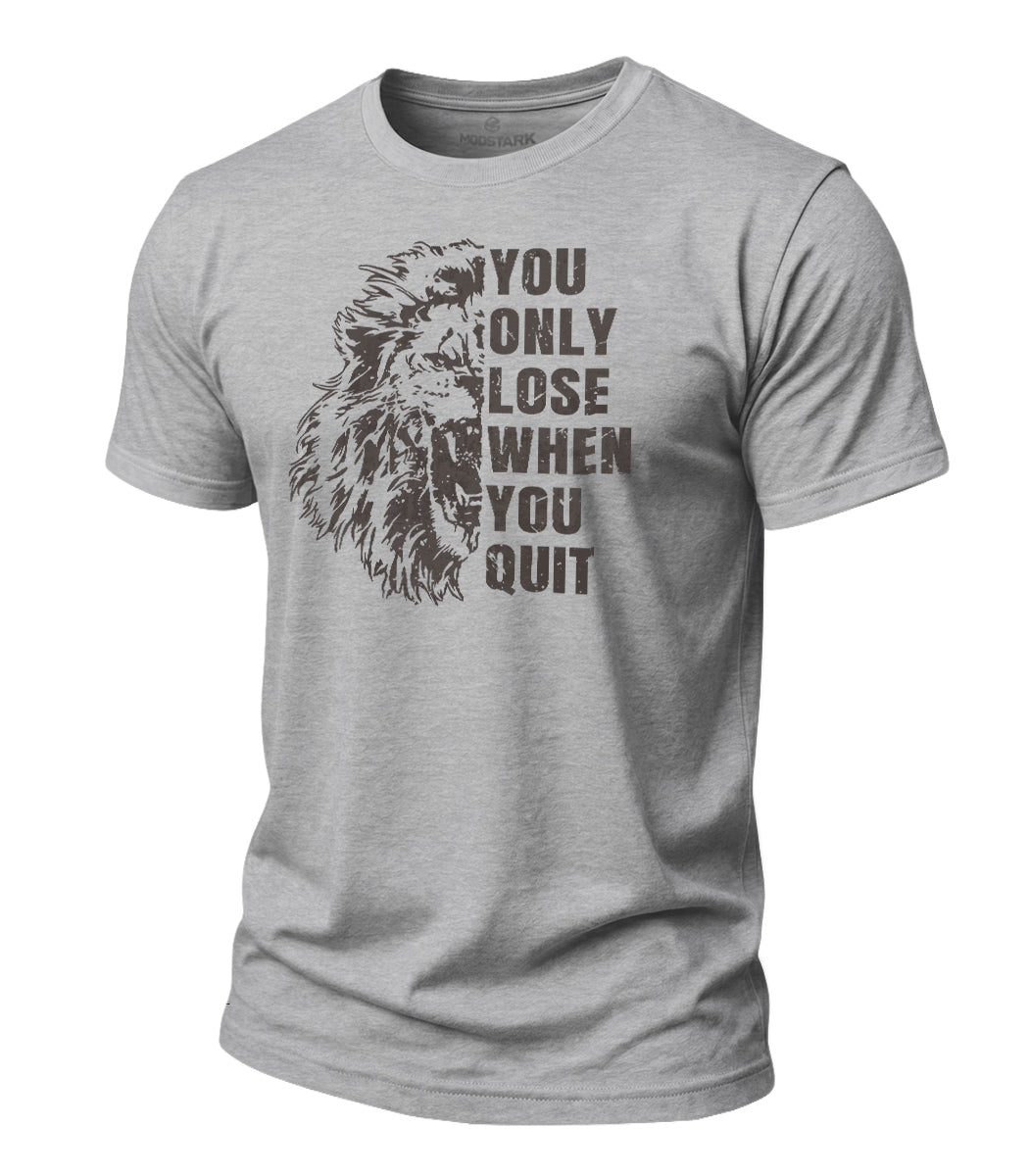 Never Quit Lion Cotton T-Shirt