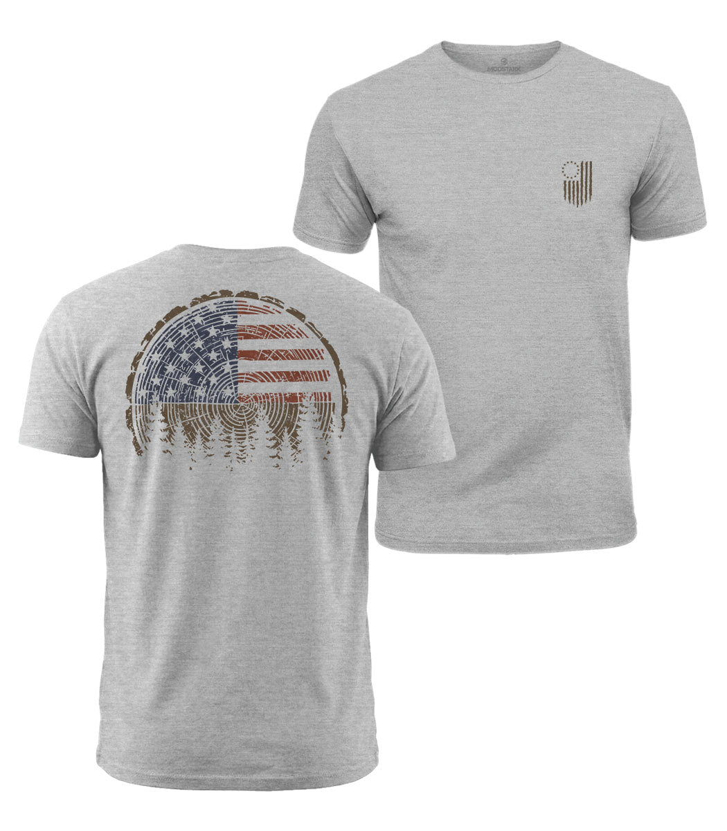 Patriotic Tree Rings Cotton T-Shirt