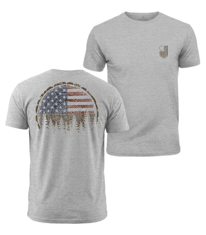 Patriotic Tree Rings Cotton T-Shirt