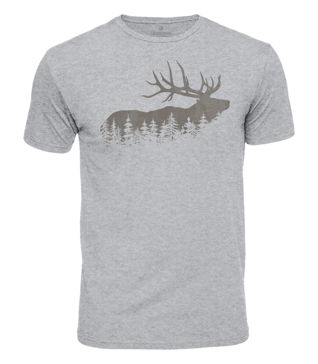 Pine Forest Elk Cotton T-Shirt