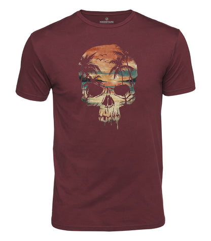 Beach Paradise Skull Cotton T-Shirt