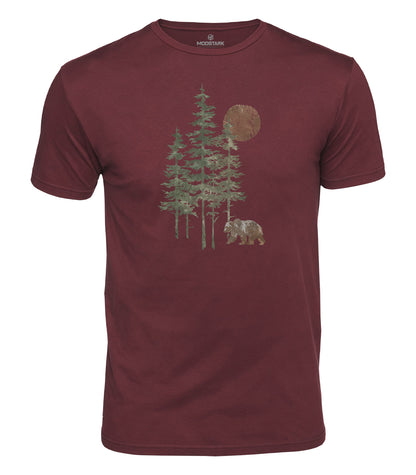 Sunset Bear Forest Cotton T-Shirt