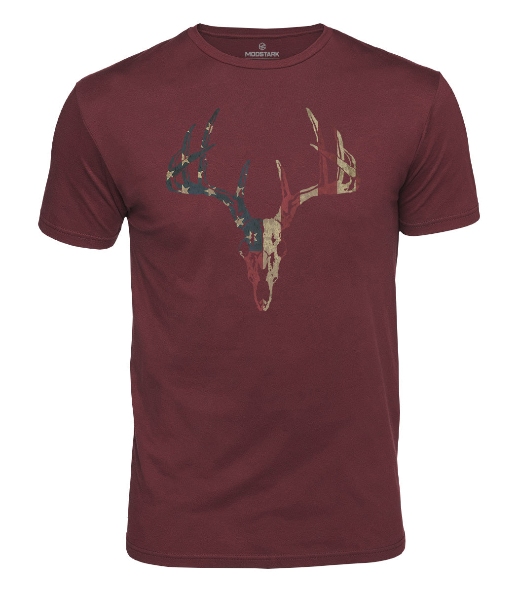 USA Deer Skull Cotton T-Shirt