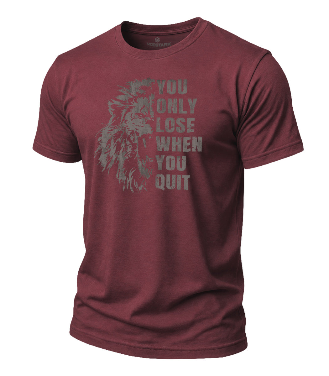 Never Quit Lion Cotton T-Shirt