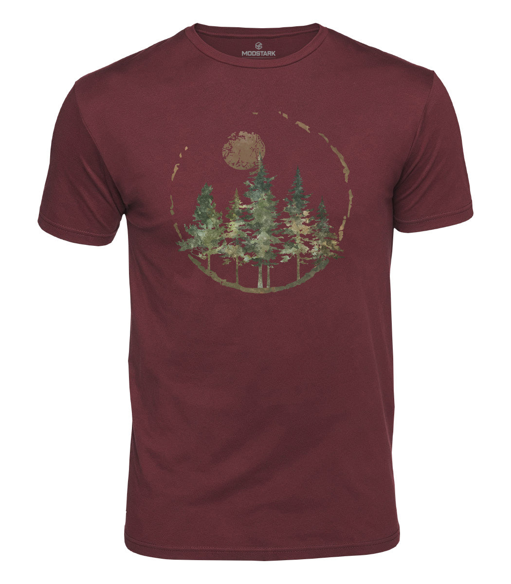 Vintage Pine Forest Cotton T-Shirt