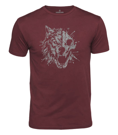 Roaring Wolf Skull Cotton T-Shirt