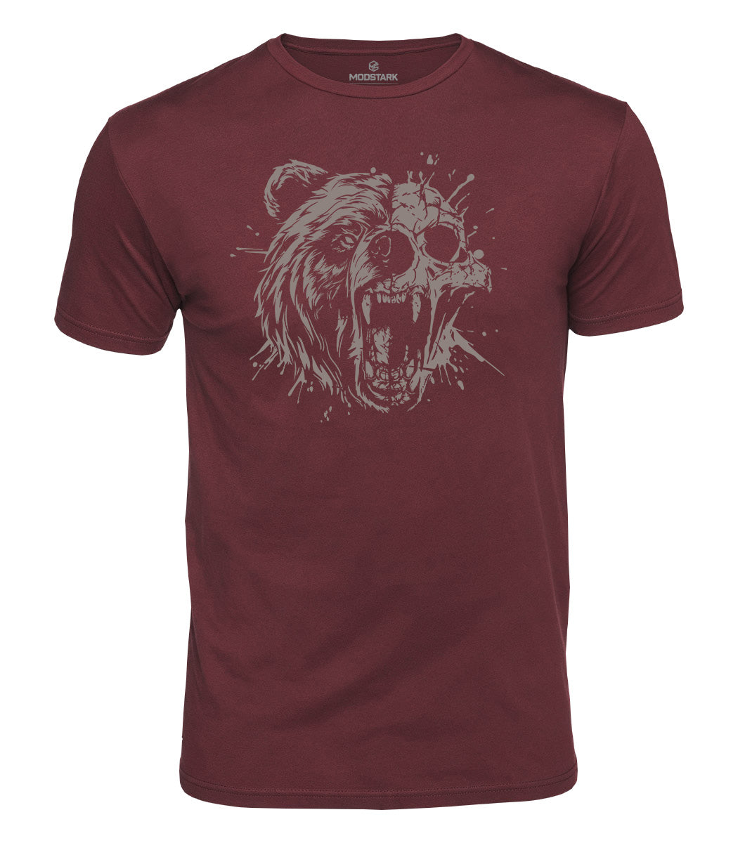 Roaring Bear Skull Cotton T-Shirt
