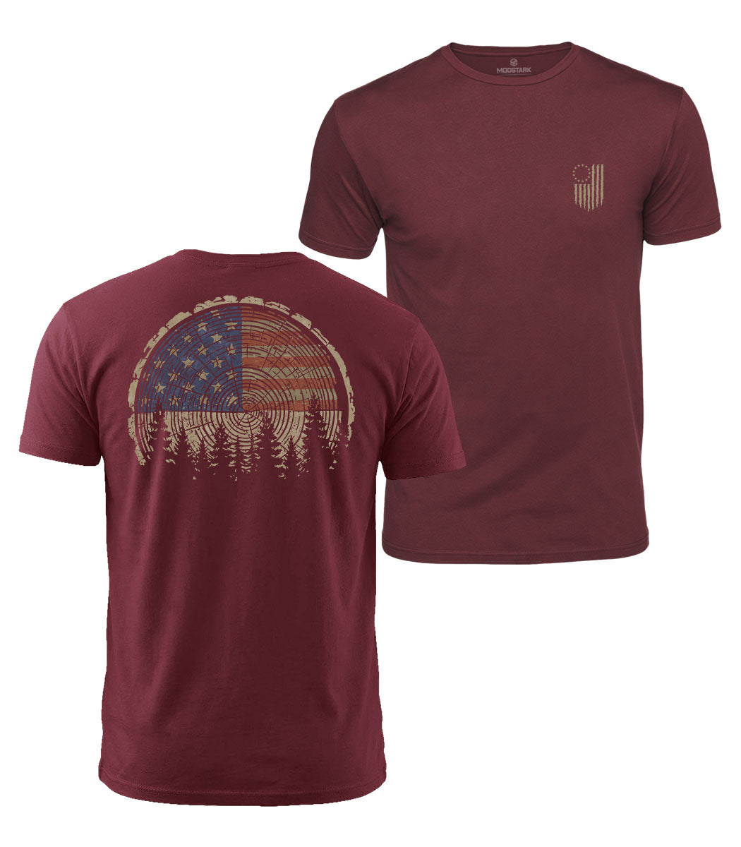 Patriotic Tree Rings Cotton T-Shirt