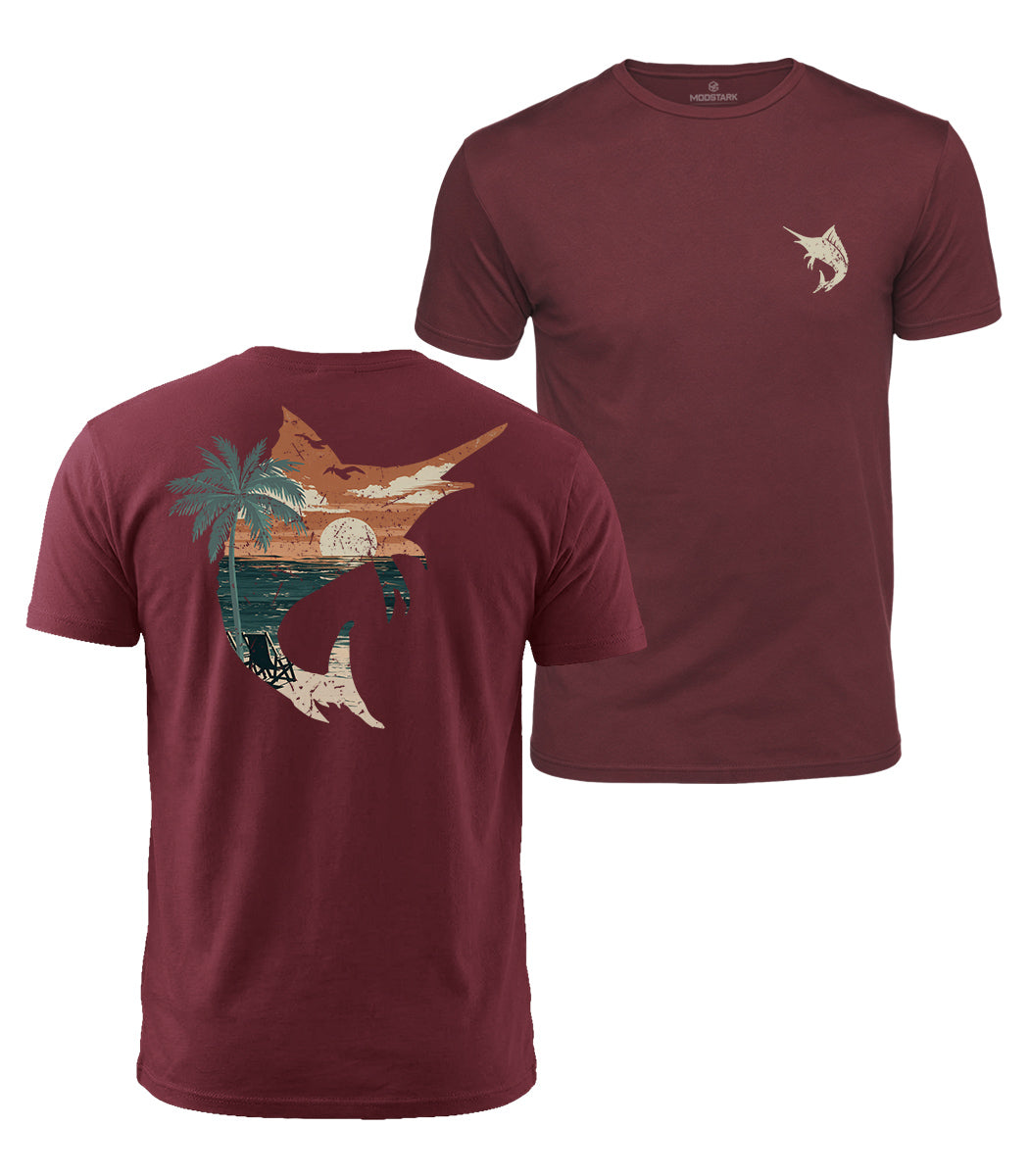 Marlin Beach Graphic Cotton T-Shirt