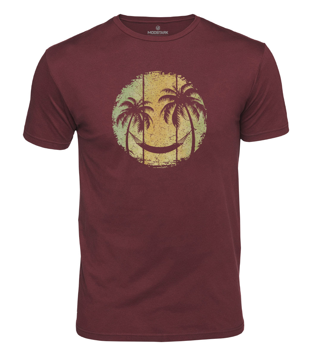 Tropical Smiley Face Cotton T-Shirt