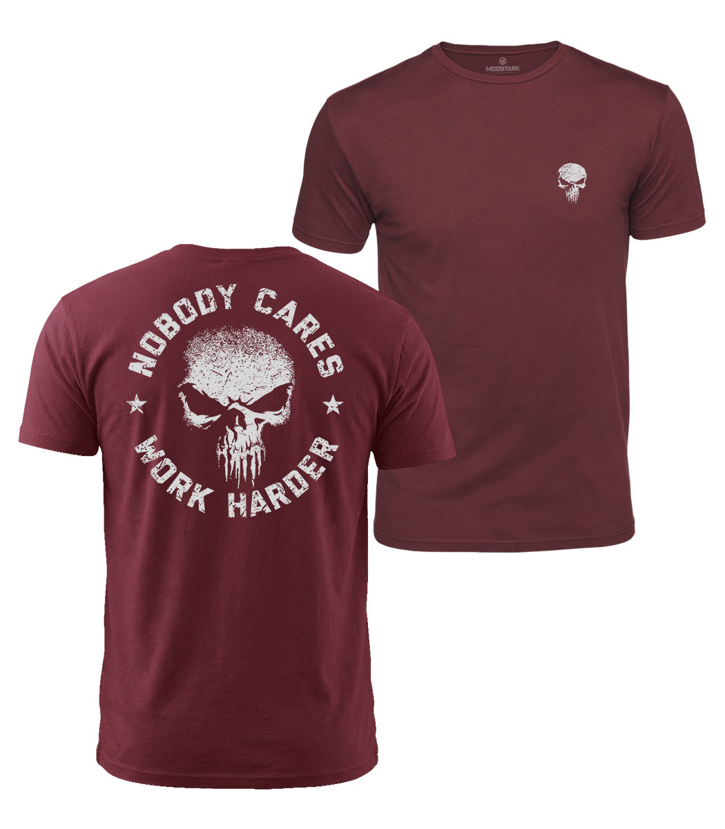 Work Harder Skull Cotton T-Shirt