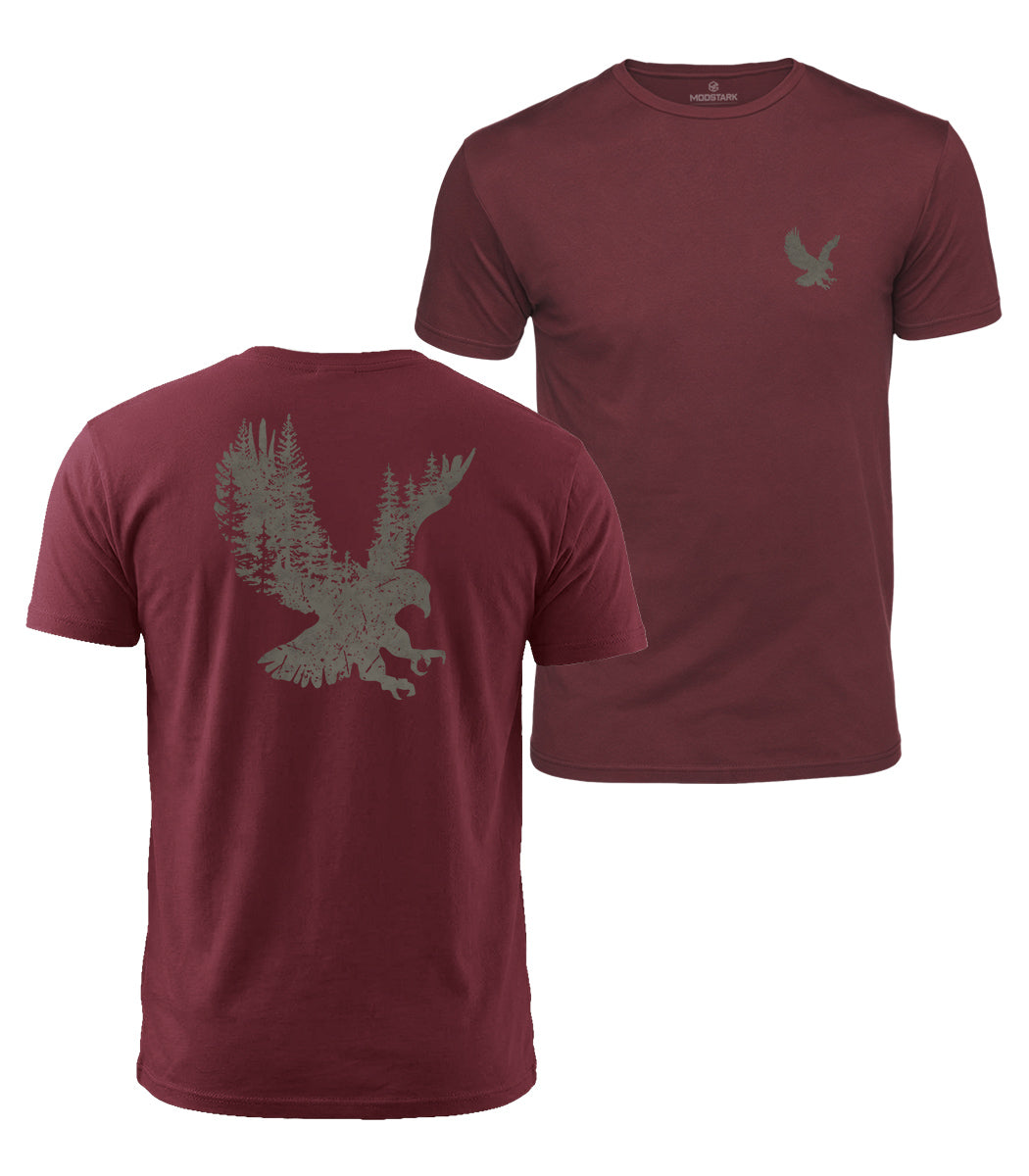 Forest Eagle Silhouette Cotton T-Shirt