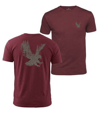 Forest Eagle Silhouette Cotton T-Shirt