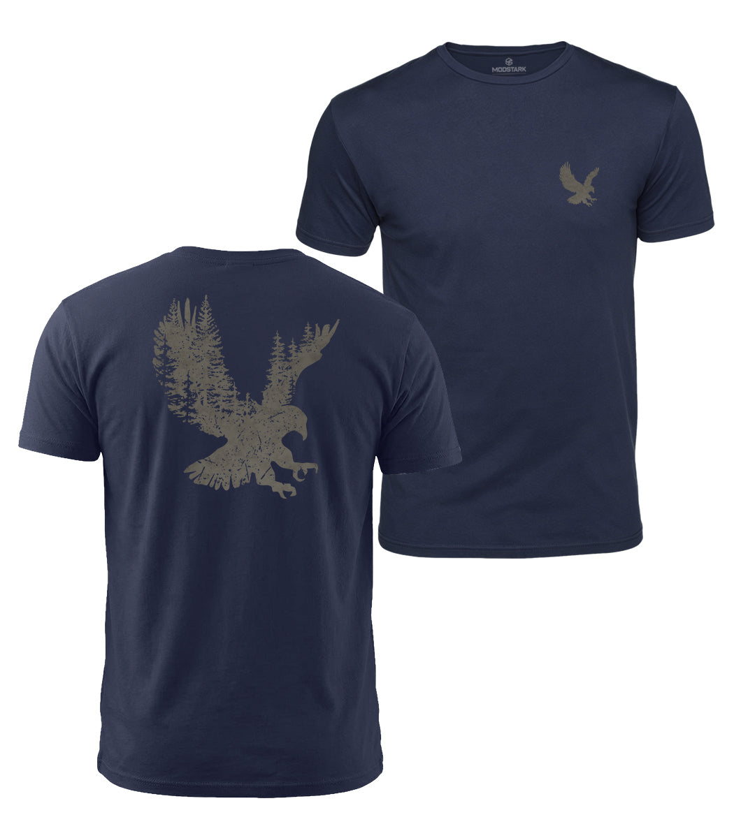 Forest Eagle Silhouette Cotton T-Shirt