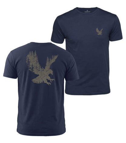 Forest Eagle Silhouette Cotton T-Shirt