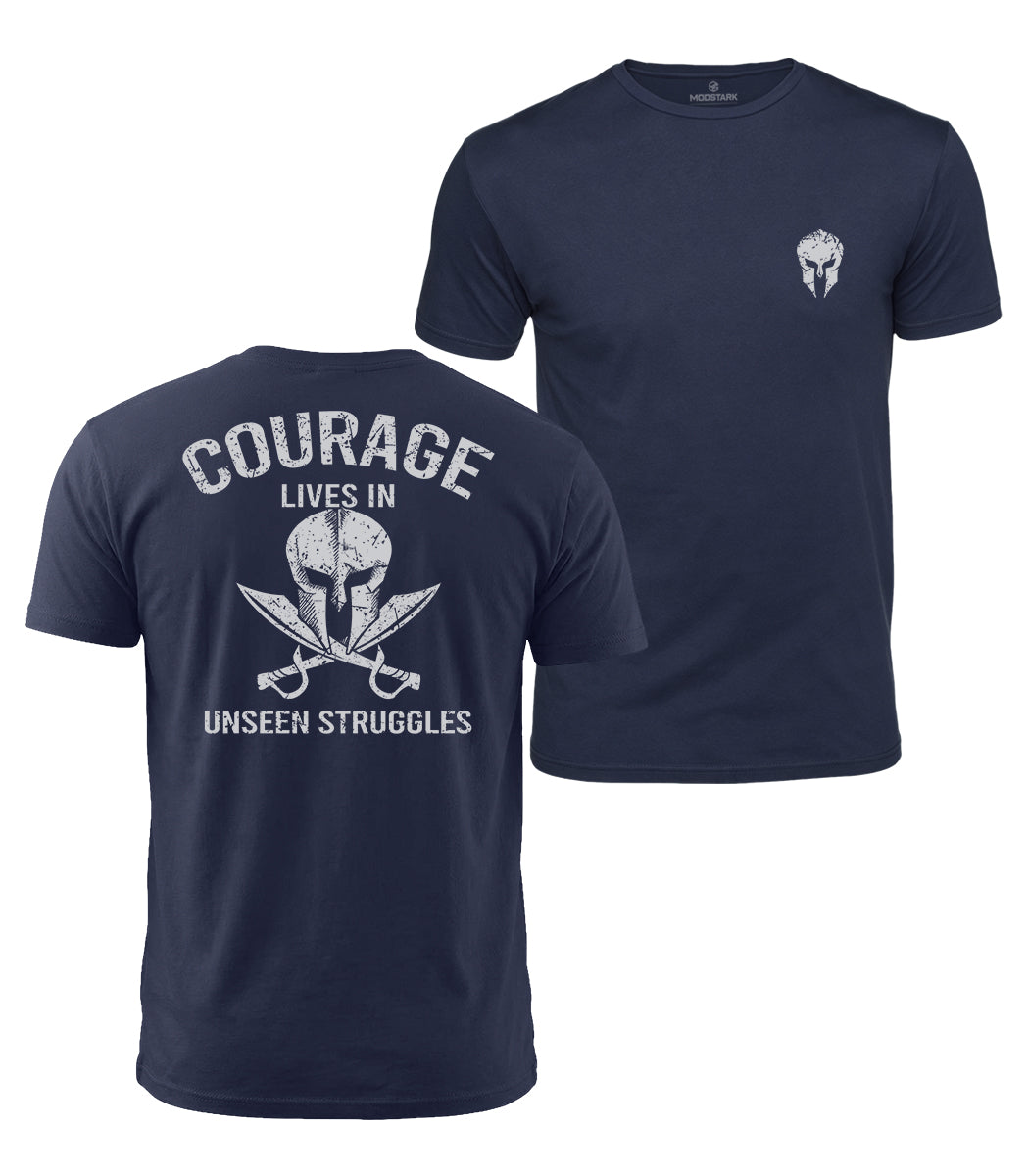 Spartan Courage Quote Cotton T-Shirt