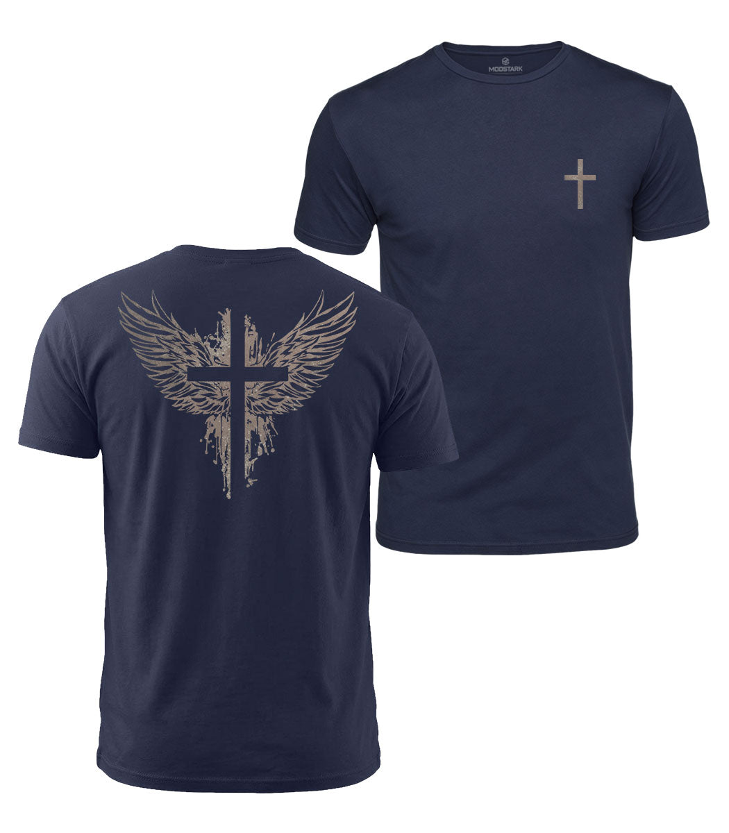 Cross & Wings Cotton T-Shirt