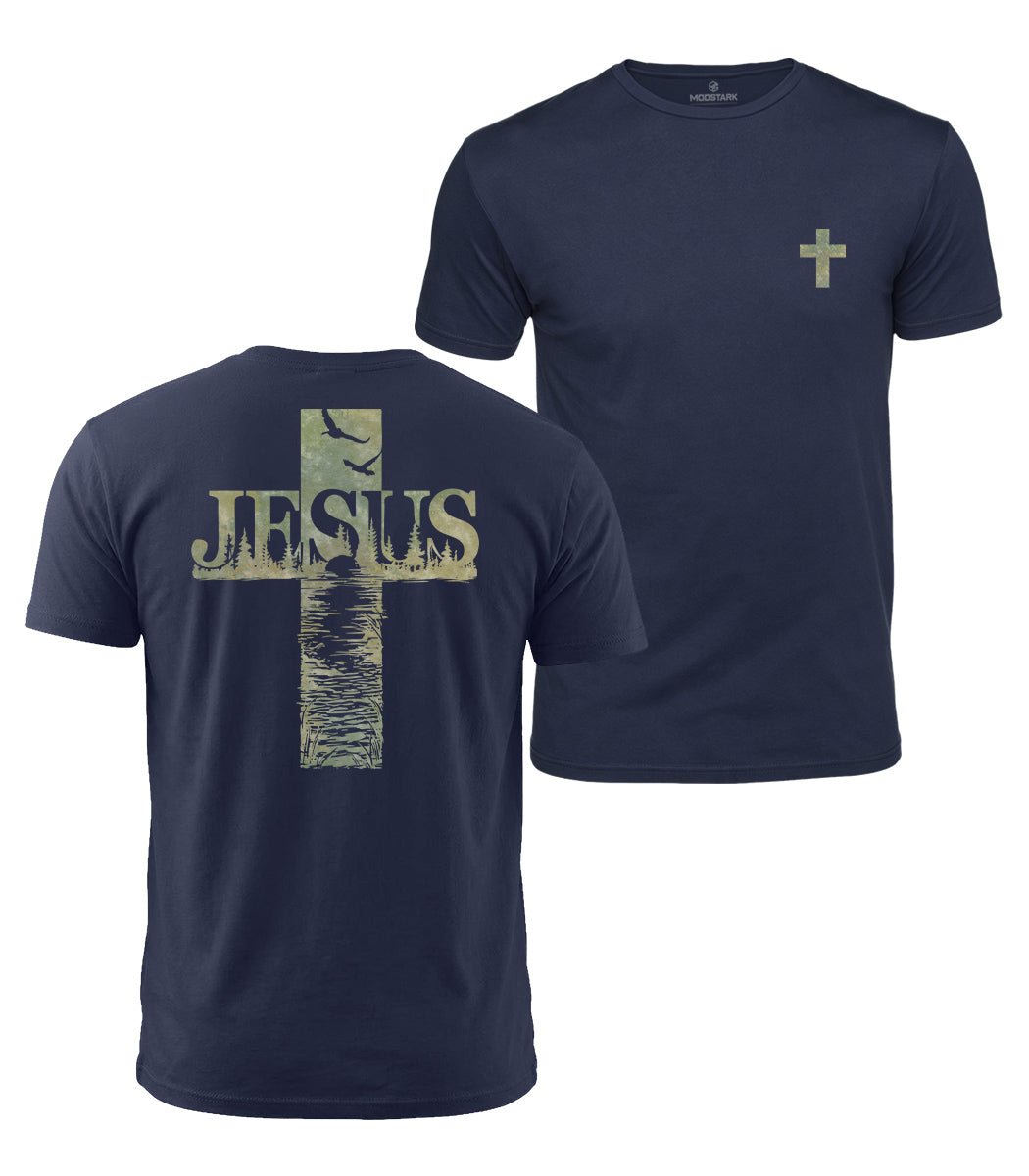 Jesus Lake Cross Cotton T-Shirt