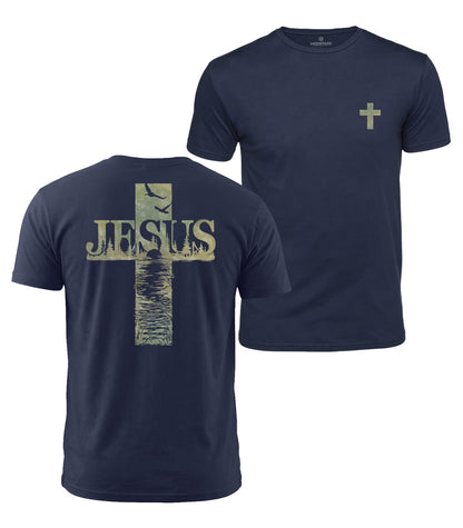 Jesus Lake Cross Cotton T-Shirt