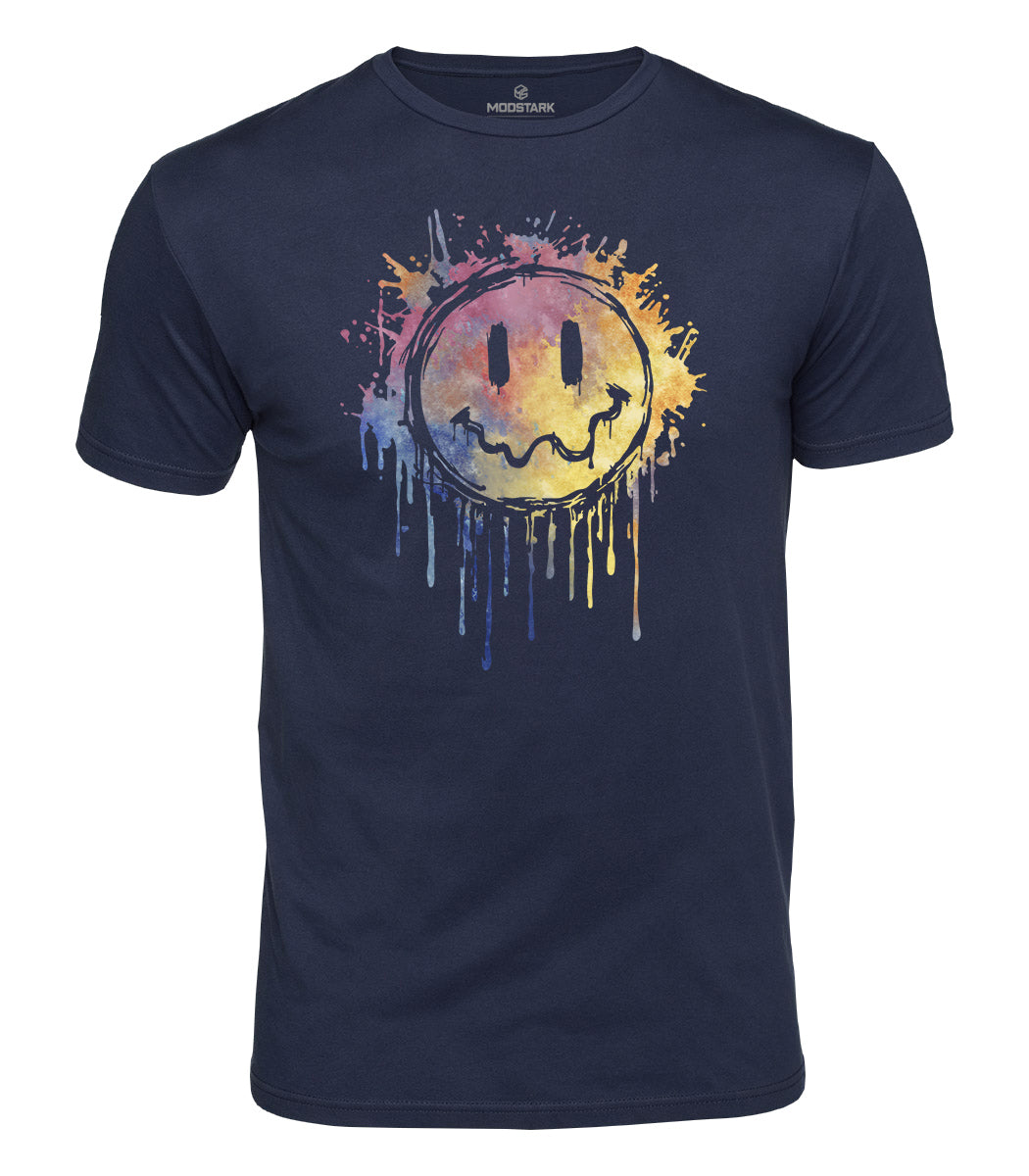 Dripping Smiley Face Cotton T-Shirt