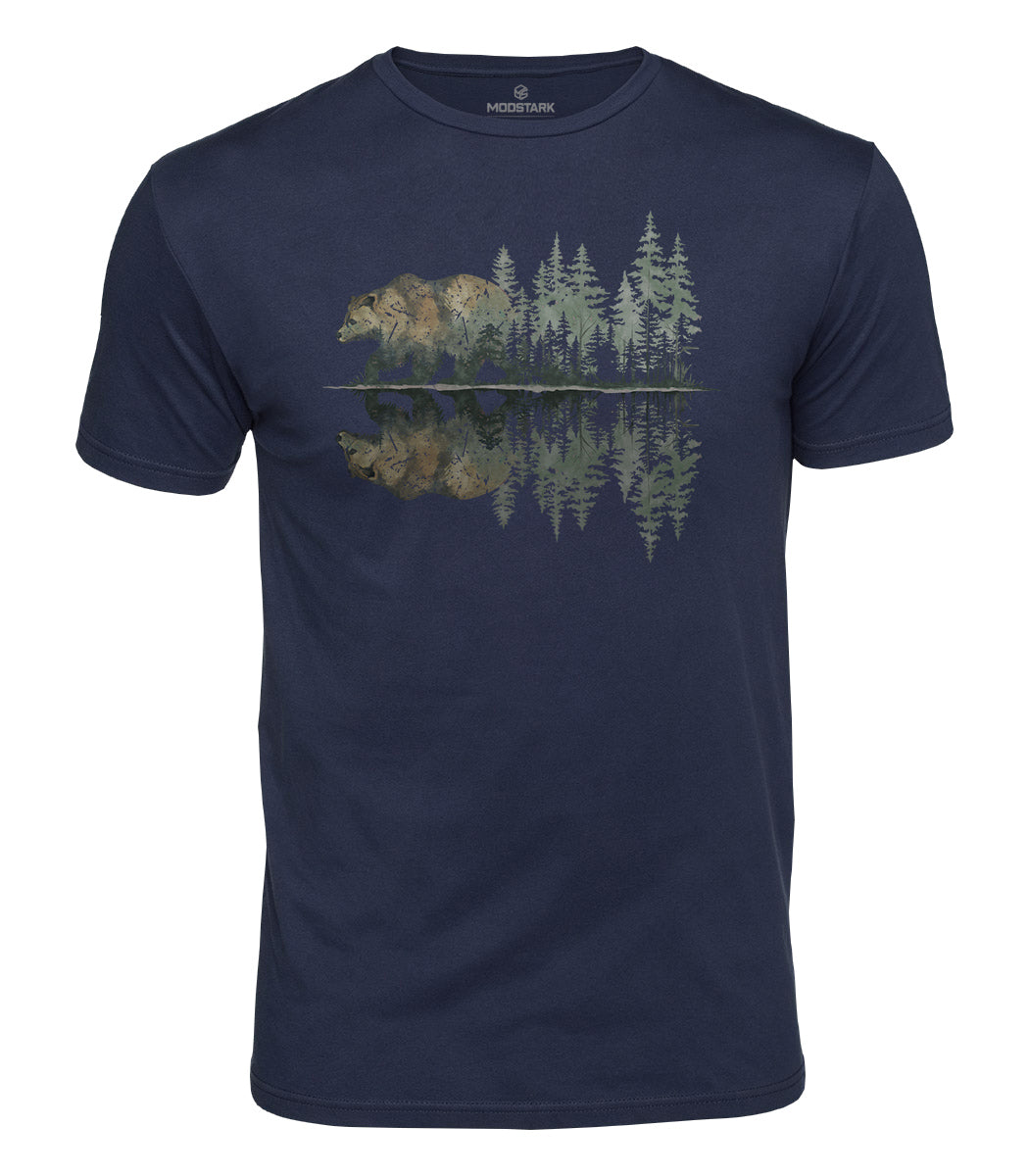 Bear Forest Reflection Cotton T-Shirt