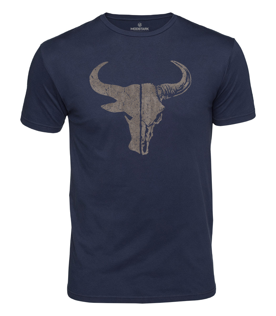 Vintage Bull Skull Cotton T-Shirt