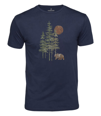 Sunset Bear Forest Cotton T-Shirt