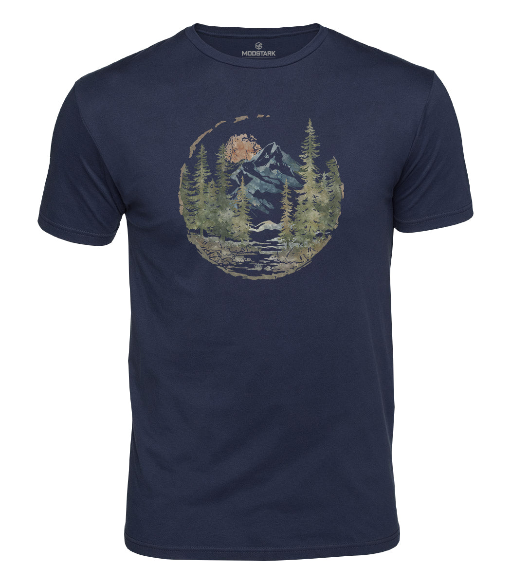 Mountain Forest Landscape Cotton T-Shirt