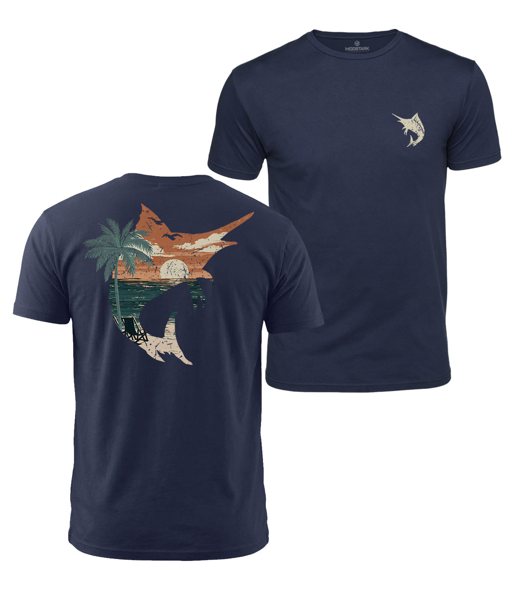 Marlin Beach Graphic Cotton T-Shirt