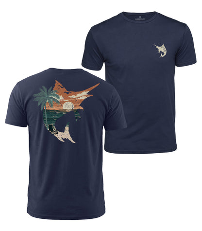 Marlin Beach Graphic Cotton T-Shirt