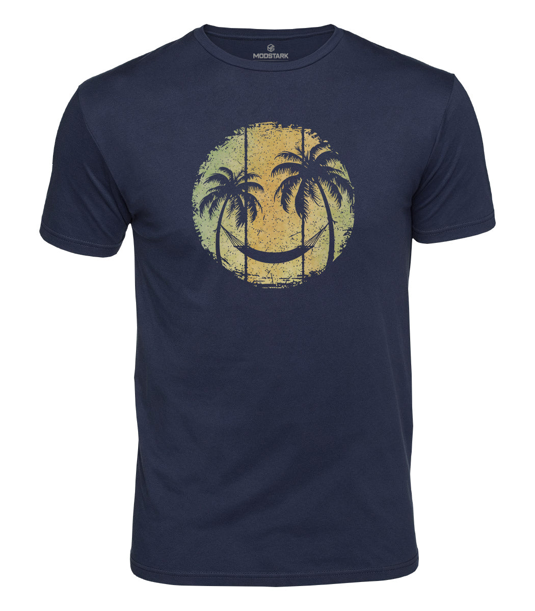 Tropical Smiley Face Cotton T-Shirt