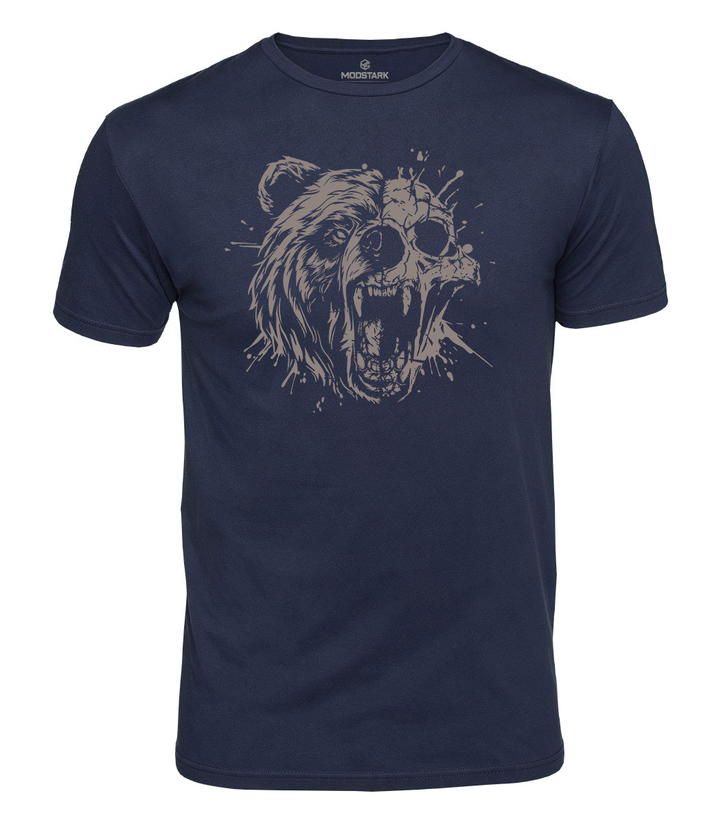 Roaring Bear Skull Cotton T-Shirt