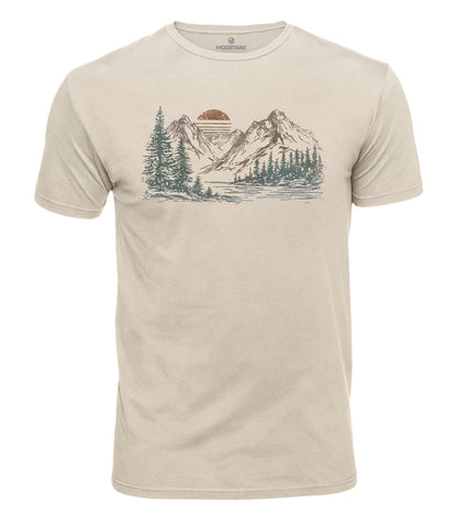 Mountain Lake Sunset Cotton T-Shirt